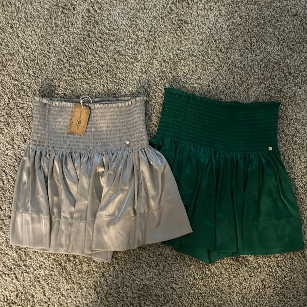 Two Small satin Natural Life skorts